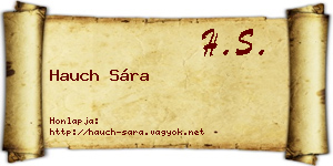 Hauch Sára névjegykártya